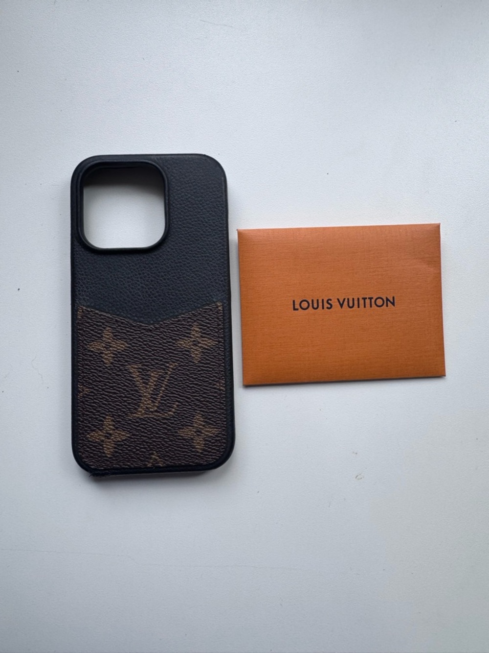 Louis Vuitton Brown and Black Monogram Phone Pocket Case iPhone 15 Pro